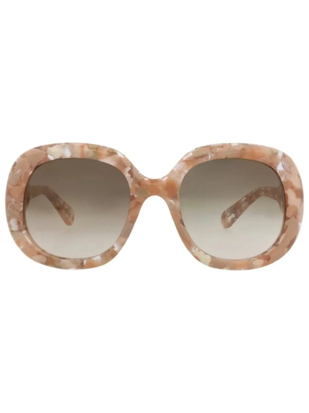 New Chloé Women's Sunglasses Square Rectangle Recycled Acetate Frame Nude Nude